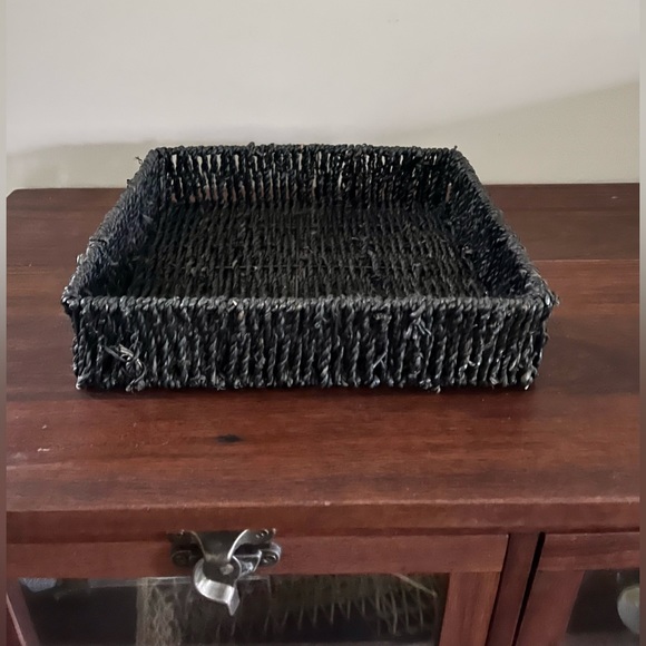 ❌SOLD❌ Black Wicker Square Basket, 10” x11” - Picture 1 of 2
